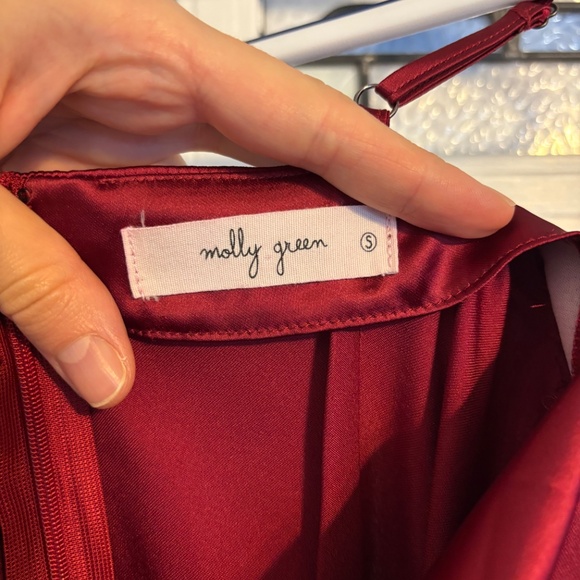 Red Satin Midi Dress - Picture 4 of 4